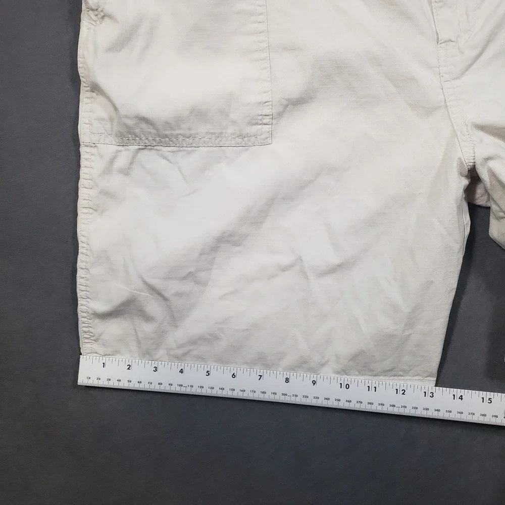 Geoffrey Beene Shorts Mens 42 Beige Cotton Ripstop Cargo Flat Front‎ Casual